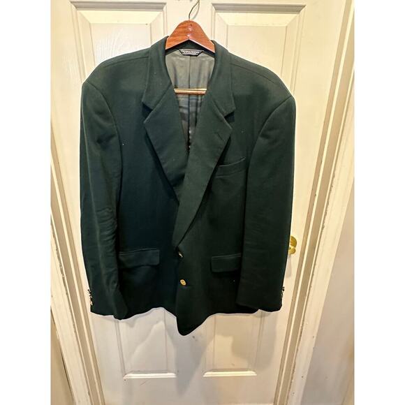 Gieves & Hawkes Men's Green 100% cashmere gold Button Front Blazer Coat Size 48 - Picture 13 of 13